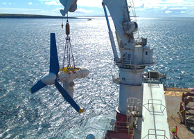 Turbine wird installiert