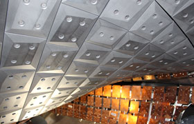 Wandverkleidung im Plasmagefäß von Wendelstein 7-X