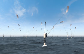 Computergrafik Flugdrachen auf dem Meer